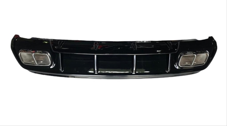 MERCEDES W176 16-18 A45 DIFUZOR &amp; EGZOZ SETI (PARLAK SIYAH) - SILVER EGZOZ ILE (AMG PAKET İÇİN )